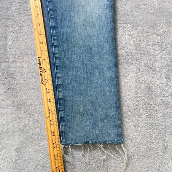 AG Adriano Goldschmied Prima Ankle Jeans Womens 31R Slim Straight Raw Hem Blue - Picture 8 of 9